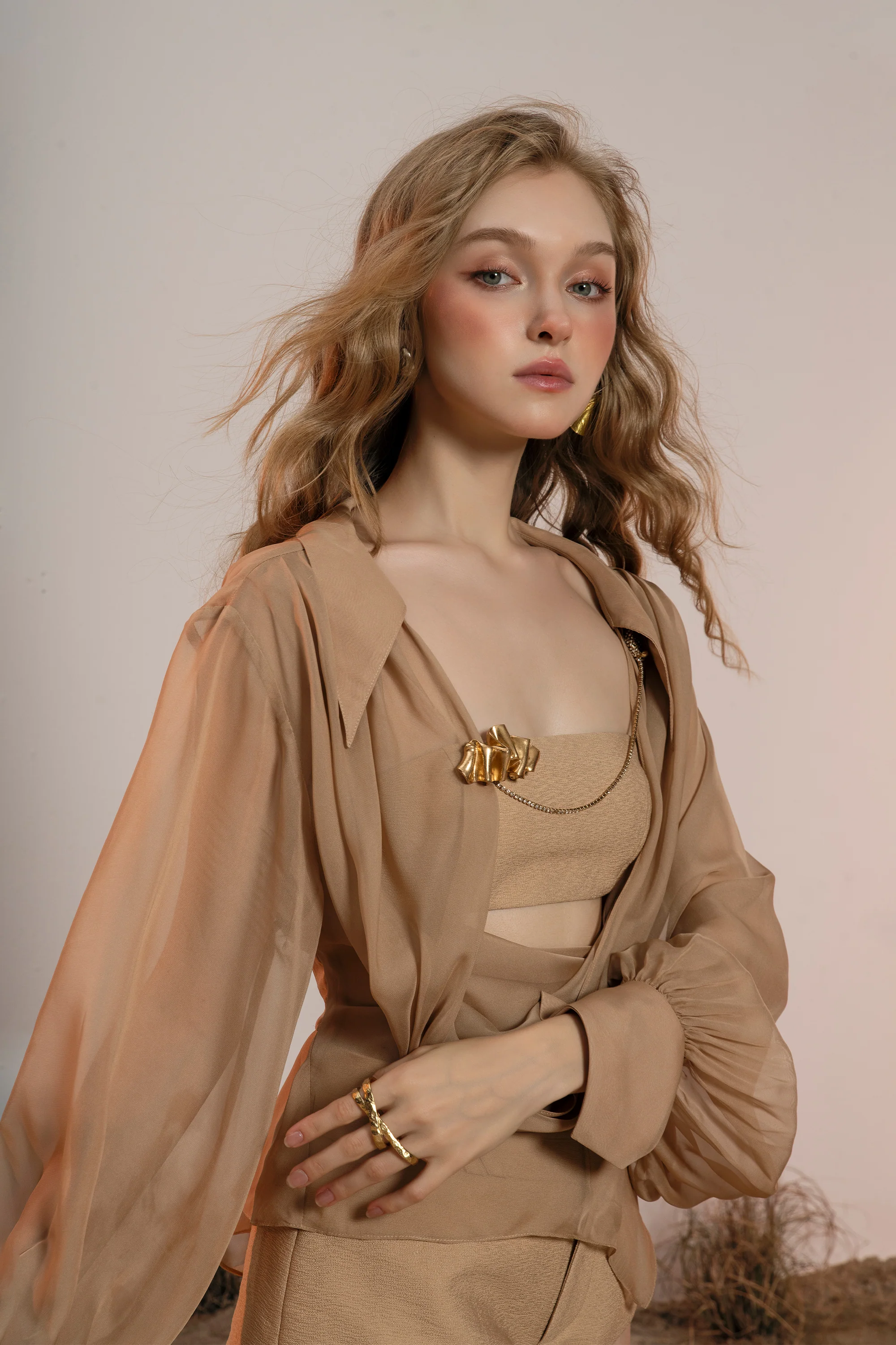 Fera Chiffon Overlay Blouse - Image 5