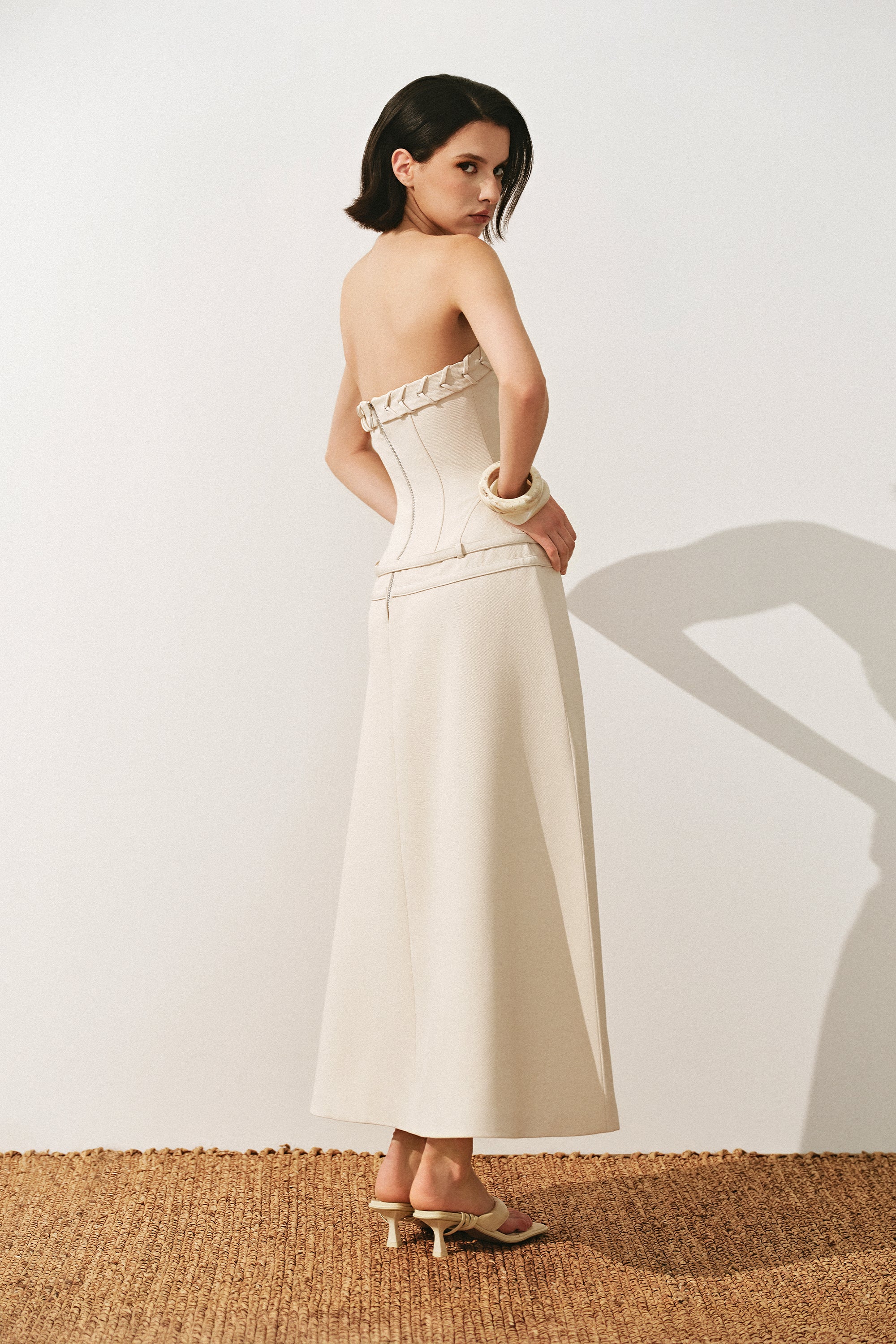 Cosette Strapless Corset Midi Dress - Image 4