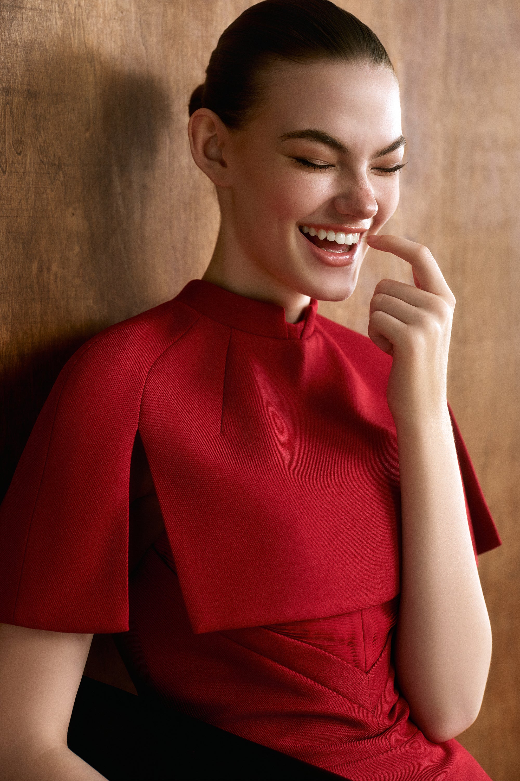 CRIMSON Cape Mini Dress - Image 10