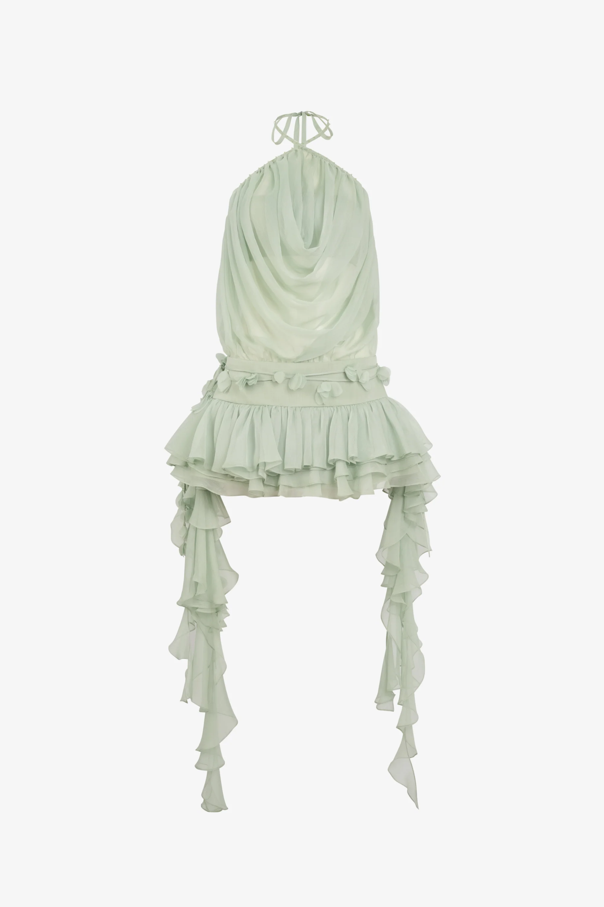 Evelina Halter Draped Mini Dress - Image 9