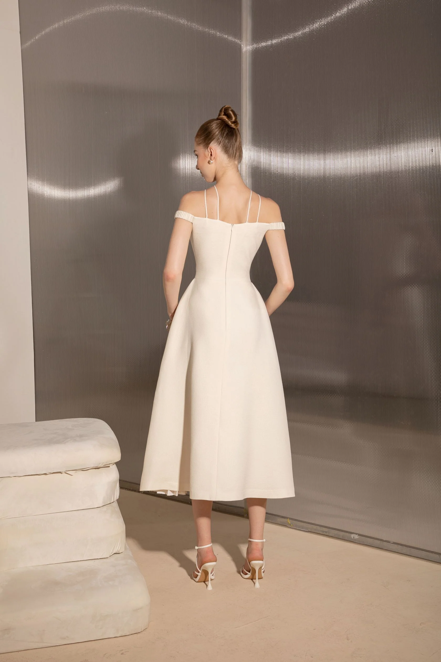Fena Off-shoulder Midi Dress - Image 3