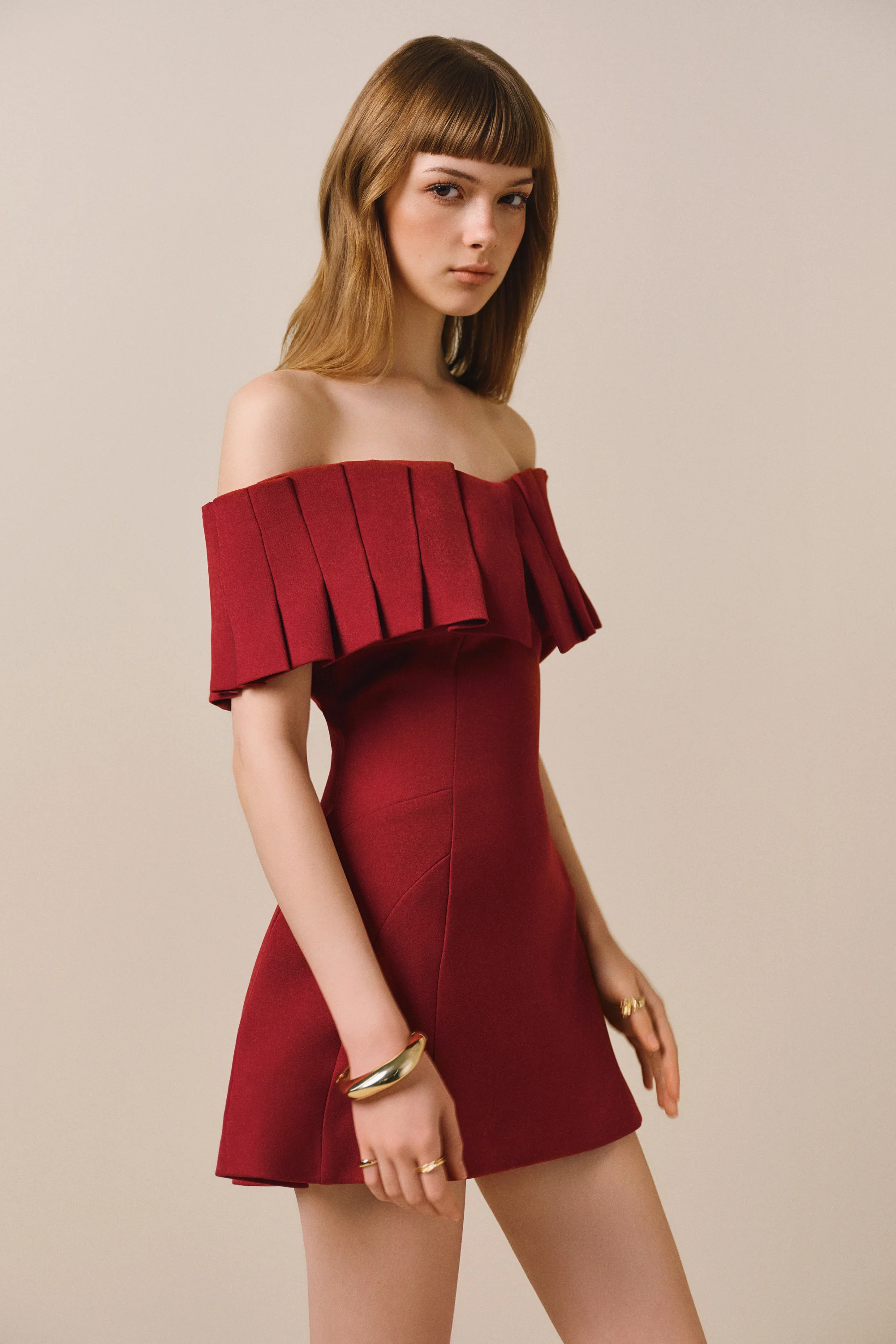 HAZELINA Off-shoulder Mini Dress - Image 5