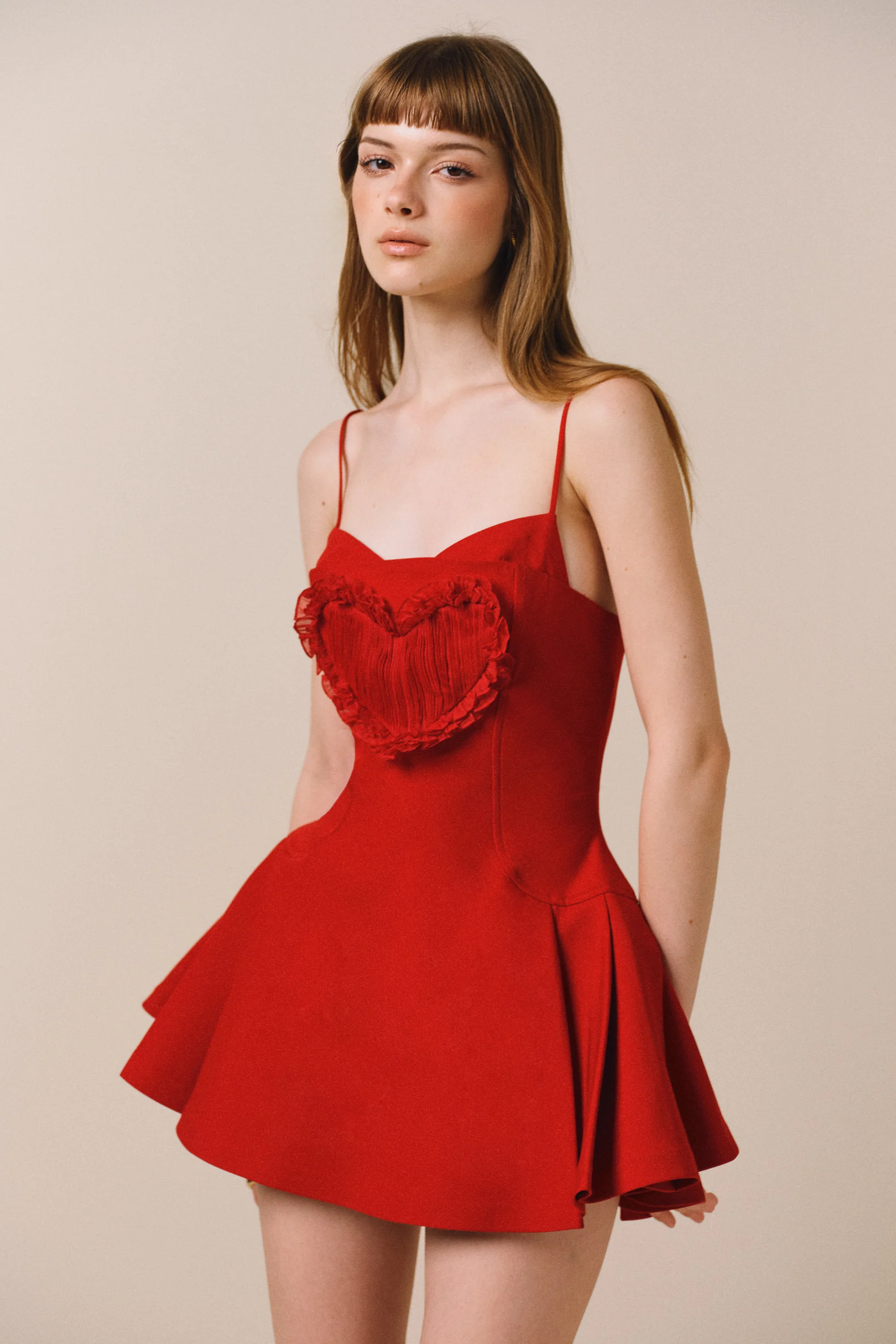 HEARTIE Mini Dress with Ruffled Overlay Sleeves - Image 6