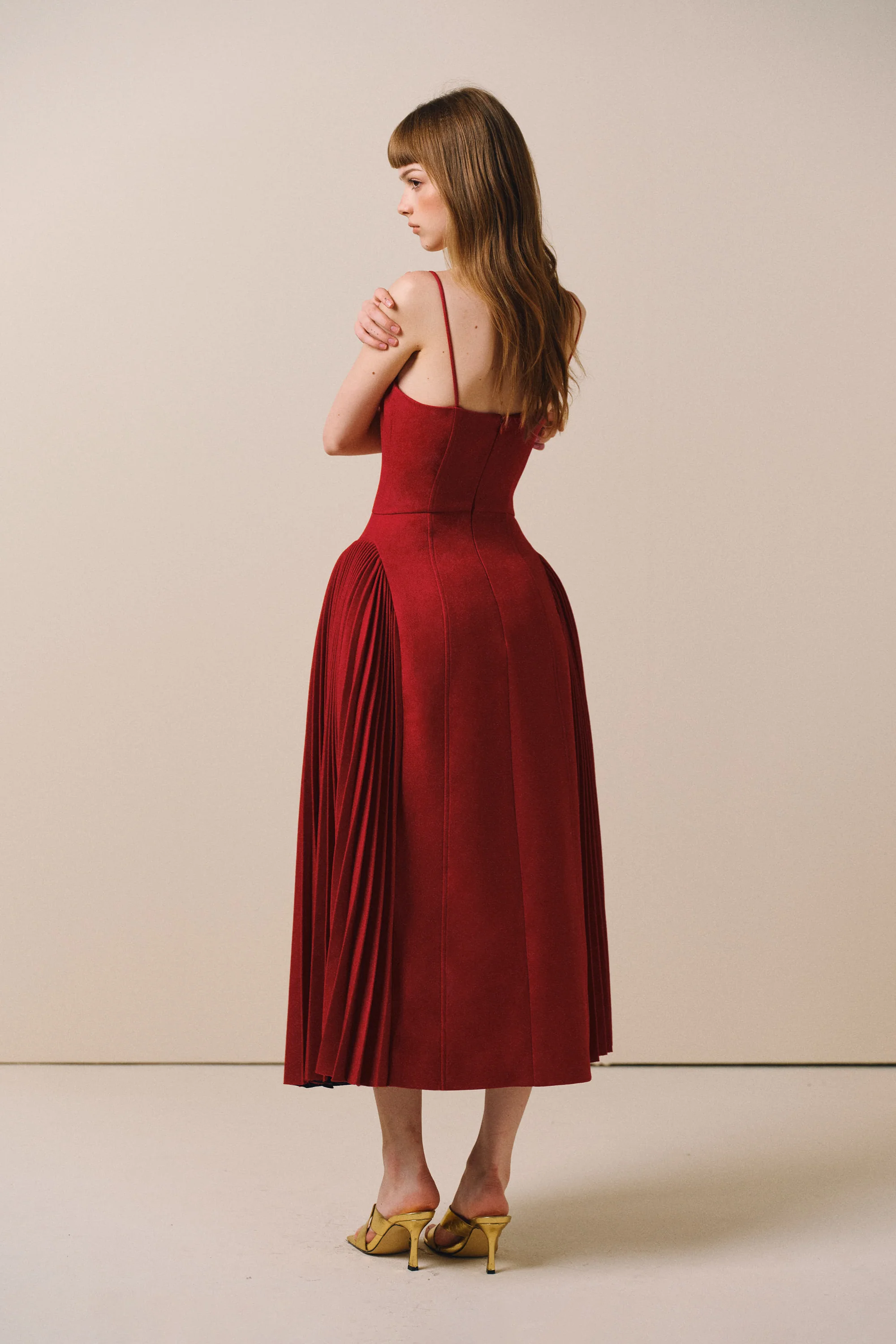 JARDIN Pleated Midi Dress - Image 5