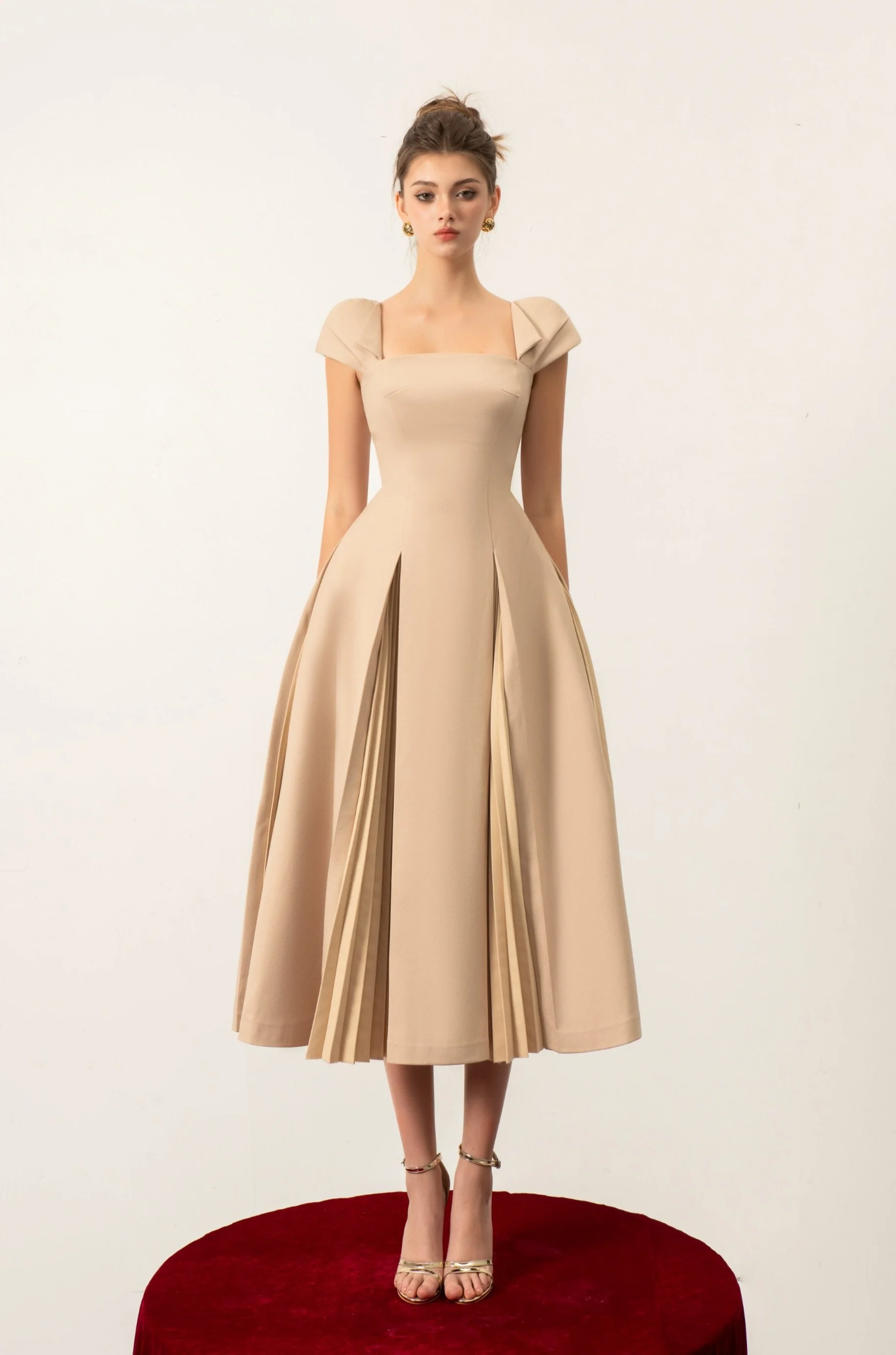 Loretta Pleated Midi Dress - Image 3