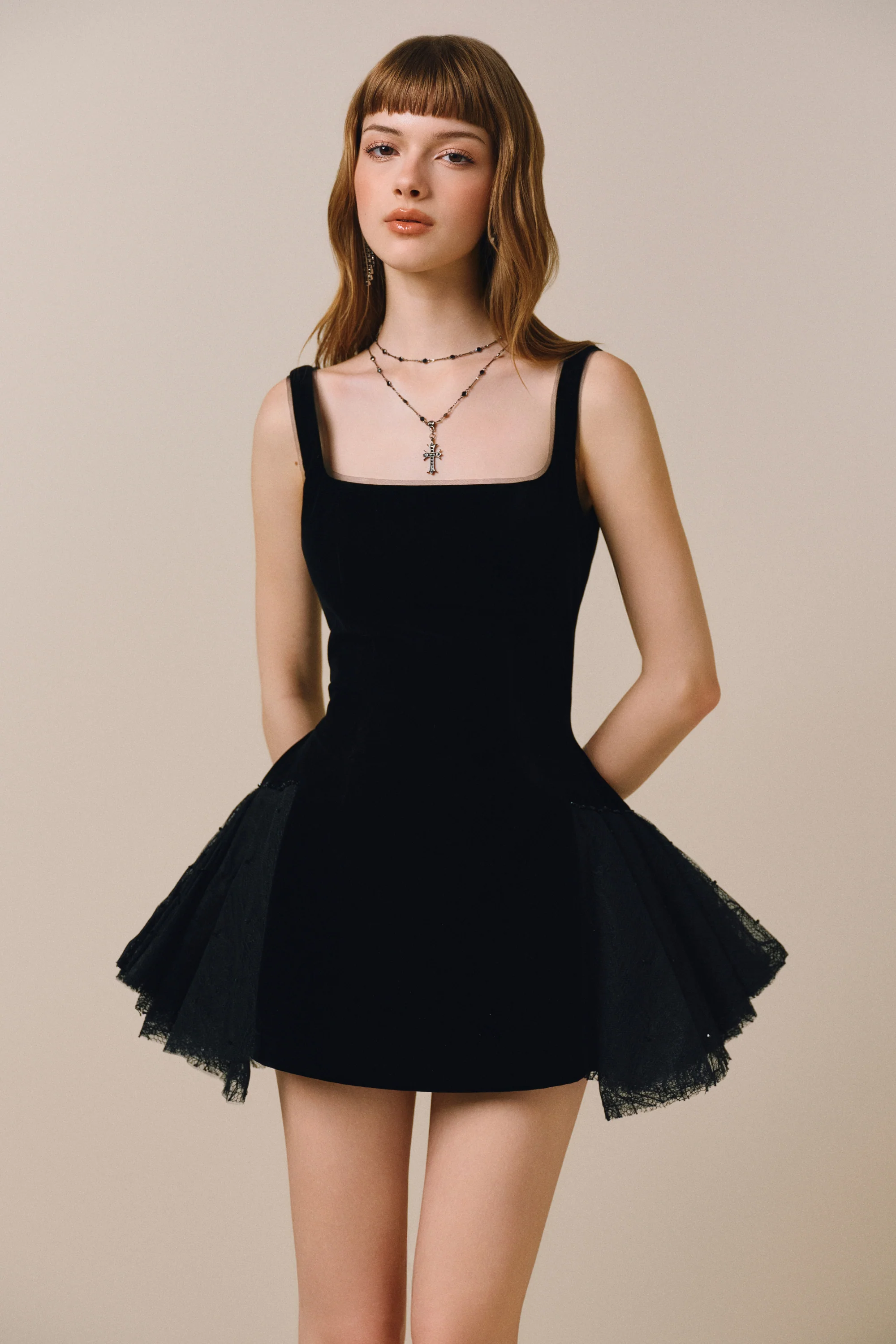 MORIS Mini Dress with Cape - Image 3