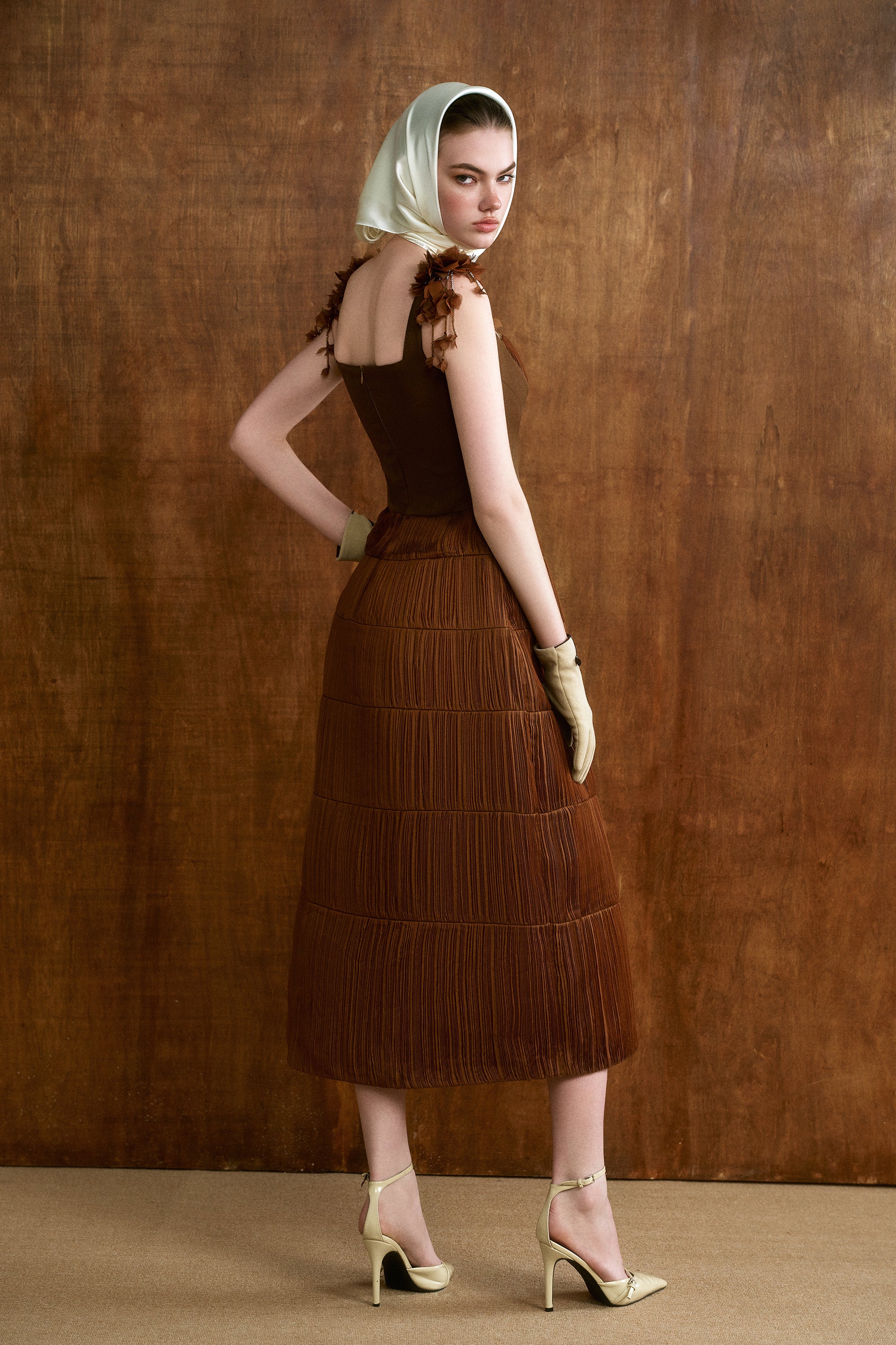 TERRINA Strap-Detail Midi Dress - Image 4
