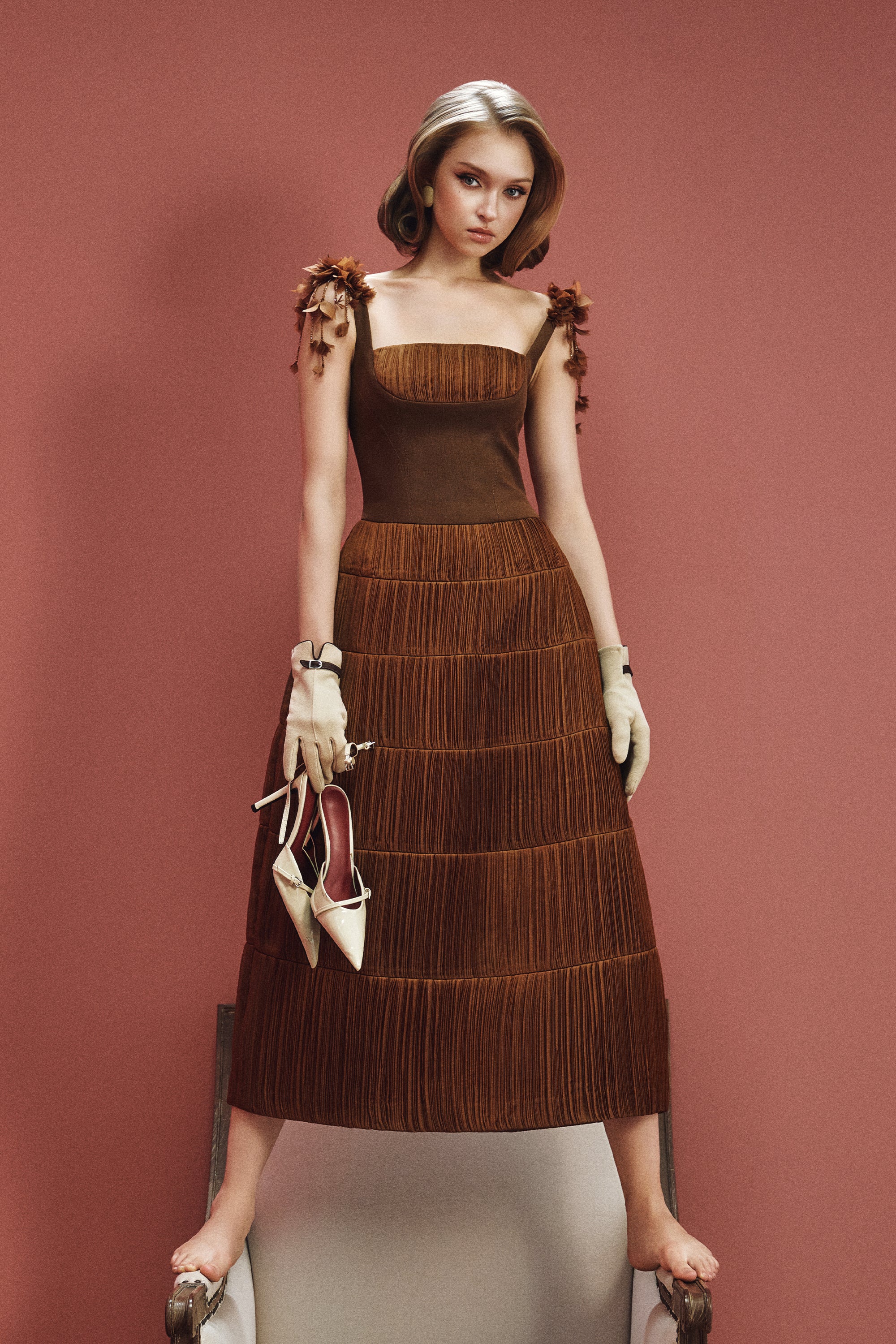 TERRINA Strap-Detail Midi Dress - Image 6